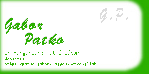 gabor patko business card